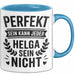 Helga Tasse Geschenk Perfekt Sein Kann Jeder Geschenkidee Geburtstag Blau Trendation