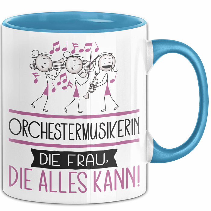 Orchestermusikerin Geschenk Tasse Becher Die Frau Die Allen Kann Geschenkidee für eine Orchestermusikerin Lustig Blau Trendation