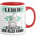 Leser Tasse Geschenk für Leser Der Mann Der Alles Kann Geschenkidee zum Geburtstag Rot Trendation