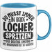 Humor Tasse Geschenk Mit Spruch Du Musst Immer In Beide Löcher Spritzen Kaffee-Becher Blau Trendation