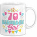 70. Geburtstag Tasse Frauen Mädchen Geschenkidee Lustig 70 Birthday Girl Lustiger Spruch Mutter Mama Oma Weiß Trendation