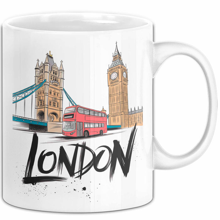 England London Skyline Tasse Geschenk Lustige Geschenkidee Spruch Weiß Trendation