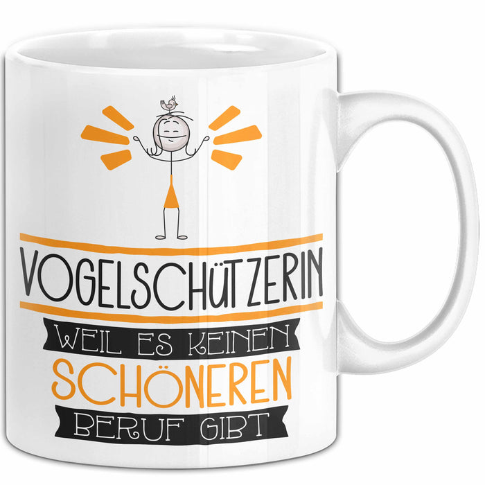 Vogelschützerin Weil Es Keinen Schöneren Beruf Gibt Tasse Geschenk für Eine Vogelschützerin Lustig Weiß Trendation