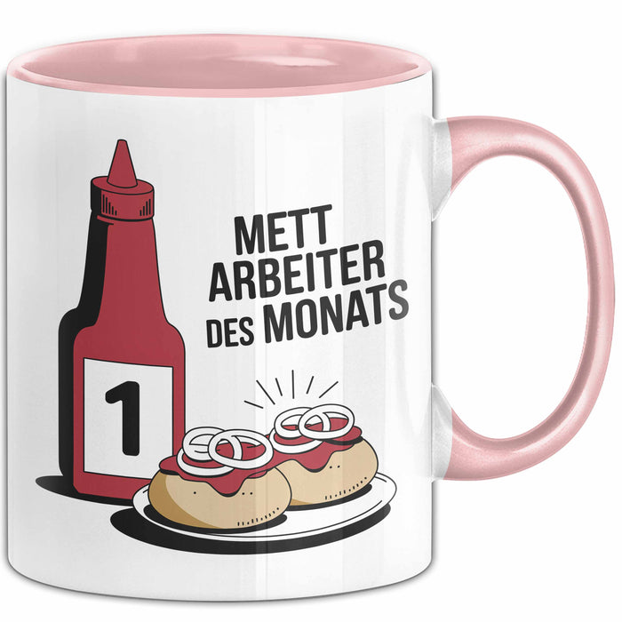 Metzger Tasse Geschenk Mett Arbeiter Des Monats Geschenkidee Lustig Beruf Rosa Trendation