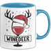 Rotwein-Trinker Tasse Geschenk Weindeer Weihnachten Geschenkidee Für Rot-Weintrinker Kaffee-Becher Blau Trendation