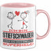 Stiefschwager Geschenk Tasse Ich Bin Stiefschwager Aber Sag Doch Einfach Superheld Lustige Geschenkdiee für Stiefschwager Kaffee-Becher Rosa Trendation