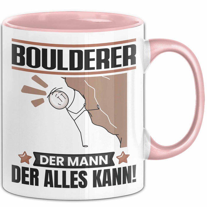 Boulderer Tasse Geschenk für Boulderer Der Mann Der Alles Kann Geschenkidee zum Geburtstag Rosa Trendation