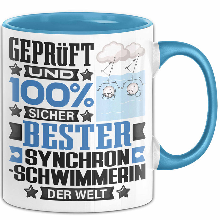 Synchronschwimmerin Geschenk Lustiger Spruch für Synchronschwimmerin Geschenkidee Bester Synchronschwimmerin Der Welt Blau Trendation