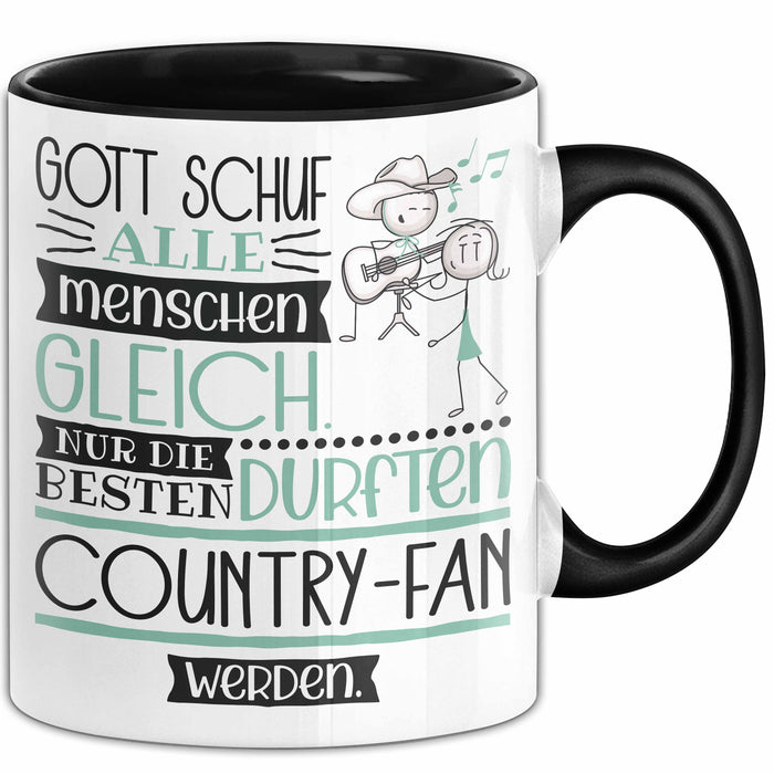 Country-Fan Geschenk Becher Tasse Gott Schuf Alle Menschen Gleich Nur Die Besten Durfeten Country-Fan Werden Geschenkidee Lustig Trendation