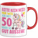 50. Geburtstag Tasse Frauen Geschenk Bitte Nur Kein Neid Nur Weil Ich mit 50 Noch So Gut Aussehe Mama Oma Rot Trendation