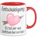 Entschuldigung Tasse Es Tut Mir Aus Tiefstem Herzen Leid Geschenkidee Sorry Becher Rot Trendation