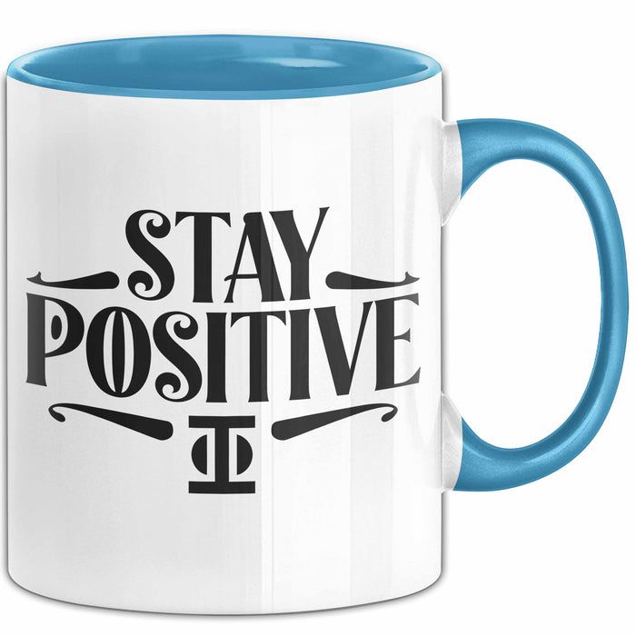 Mathematiklehrer Unterricht Tasse Geschenk Lustige Geschenkidee Spruch Bleib Positiv Blau Trendation