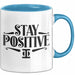 Mathematiklehrer Unterricht Tasse Geschenk Lustige Geschenkidee Spruch Bleib Positiv Blau Trendation