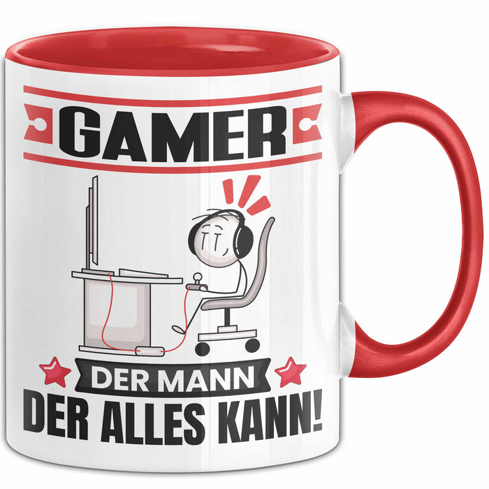 Gamer Tasse Geschenk für Gamer Der Mann Der Alles Kann Geschenkidee zum Geburtstag Rot Trendation