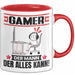 Gamer Tasse Geschenk für Gamer Der Mann Der Alles Kann Geschenkidee zum Geburtstag Rot Trendation