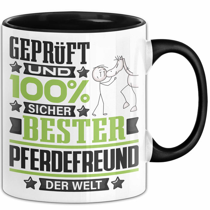 Pferdefreund Geschenk Lustiger Spruch für Pferdefreund Geschenkidee Bester Pferdefreund Der Welt Schwarz Trendation