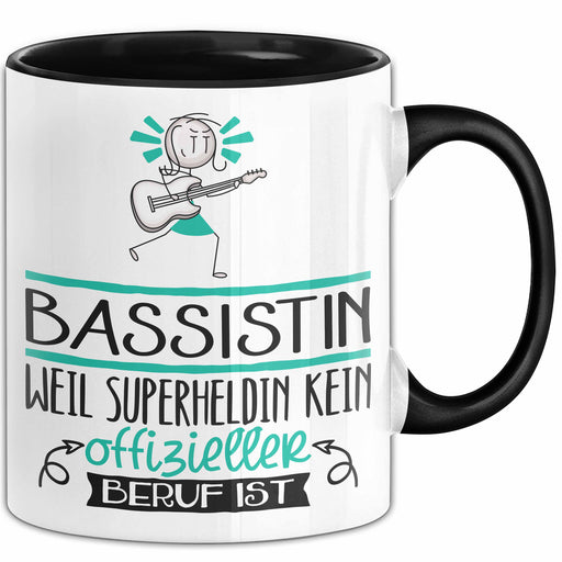 Bassistin Geschenk Tasse Lustiger Spruch Bassistin Weil Superheldin Kein Offizieller Beruf Ist Geschenkidee Trendation