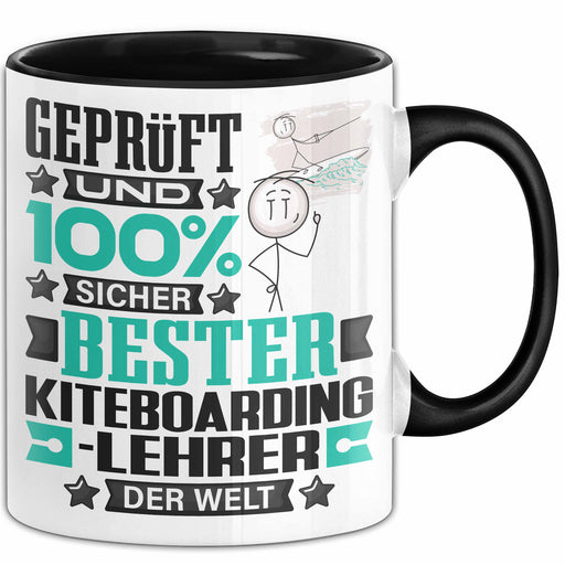 Kiteboarding-Lehrer Geschenk Lustiger Spruch für Kiteboarding-Lehrer Geschenkidee Bester Kiteboarding-Lehrer Der Welt Schwarz Trendation