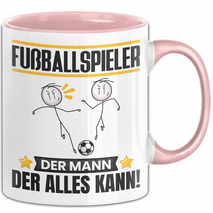 Fußballspieler Tasse Geschenk für Fußballspieler Der Mann Der Alles Kann Geschenkidee zum Geburtstag Rosa Trendation