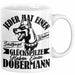 Dobermann-Besitzer Tasse Geschenk Dobermann Geschenkidee Herrchen Frauchen Jeder Hat Einen Schutzengel Weiß Trendation