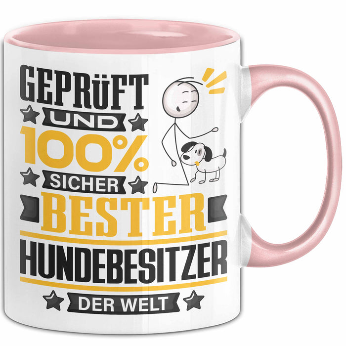 Hundebesitzer Geschenk Lustiger Spruch für Hundebesitzer Geschenkidee Bester Hundebesitzer Der Welt Rosa Trendation