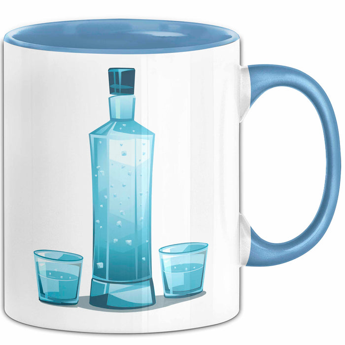 Wodka Trinker Tasse Geschenkidee für Spirituosen Liebhaber Blau Trendation
