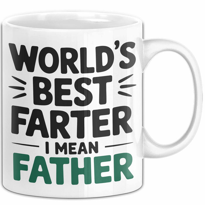 Vatertag Tasse Geschenk Worlds Best Farter I Mean Father Geschenkidee Papa Weiß Trendation