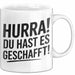 Schüler Abschluss Tasse Geschenk Lustige Geschenkidee Spruch Du Hast Es Geschafft Weiß Trendation