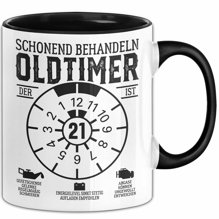 21. Geburtstag Tasse Geschenk Schonend Behandeln Oldtimer Der Ist 21 Geschenkidee Kaffee-Becher Trendation
