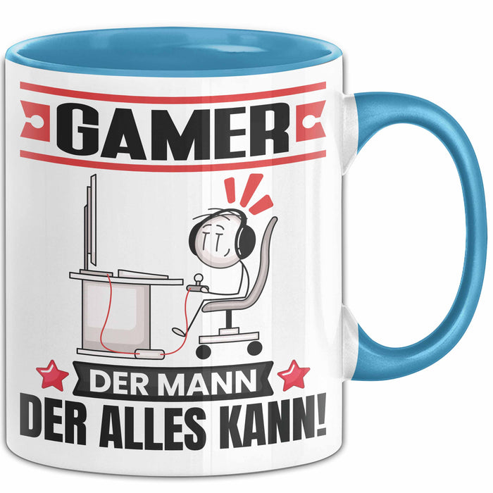Gamer Tasse Geschenk für Gamer Der Mann Der Alles Kann Geschenkidee zum Geburtstag Blau Trendation