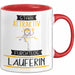 Läuferin Tasse Geschenk Becher Stark Attraktiv Furchtlos Läuferin Lustige Geschenkidee Rot Trendation