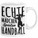 Mädchen Handball-Spielerin Tasse Geschenk Spruch Echte Mädchen Spielen Handball Geschenkidee Frauen Weiß Trendation