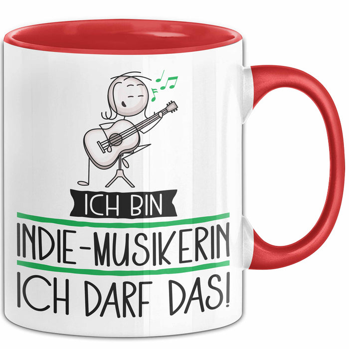 Geschenk für Indie-Musikerin Tasse Lustige Geschenkidee Geburtstag Ich Bin Indie-Musikerin Ich Darf Das Rot Trendation