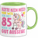 85. Geburtstag Tasse Frauen Geschenk Bitte Nur Kein Neid Nur Weil Ich mit 85 Noch So Gut Aussehe Mama Oma Grün Trendation