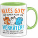 Büroarbeit Kollege Tasse Geschenk Lustige Geschenkidee Spruch Alles Gute Für Deinen Neuen Job Verräter Grün Trendation