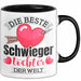 Schwiegertochter Tasse Geschenk Die Beste Schwiegertochter Der Welt Geschenkidee Becher Schwarz Trendation