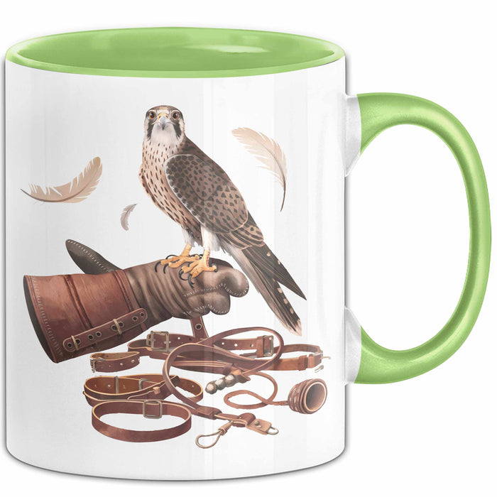 Falke Adlerei Enthusiast Tasse Geschenk Lustige Geschenkidee Spruch Für Greifvogel Fans Grün Trendation