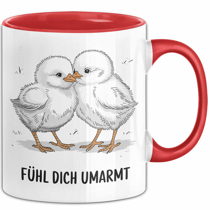 Motivierend Inspirierend Tasse Geschenk Lustige Geschenkidee Spruch Fühl Dich Umarmt Rot Trendation