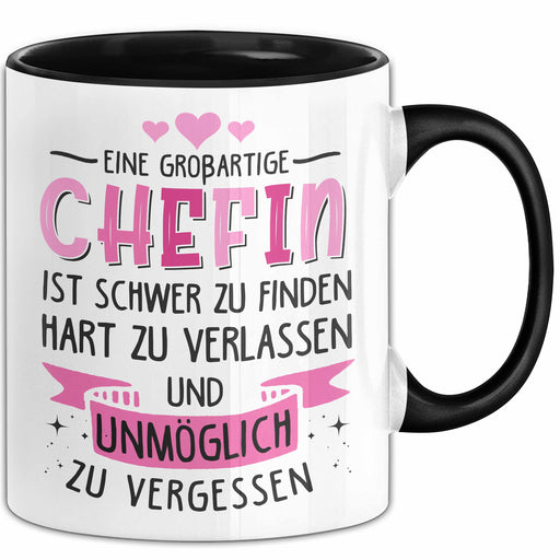 Büroarbeit Kollege Chef Tasse Geschenk Lustige Geschenkidee Spruch Eine Großartige Chefin Ist Schwer Zu Finden Trendation