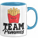 French Fries Tasse Pommes Frites Team Fritten Fans Blau Trendation
