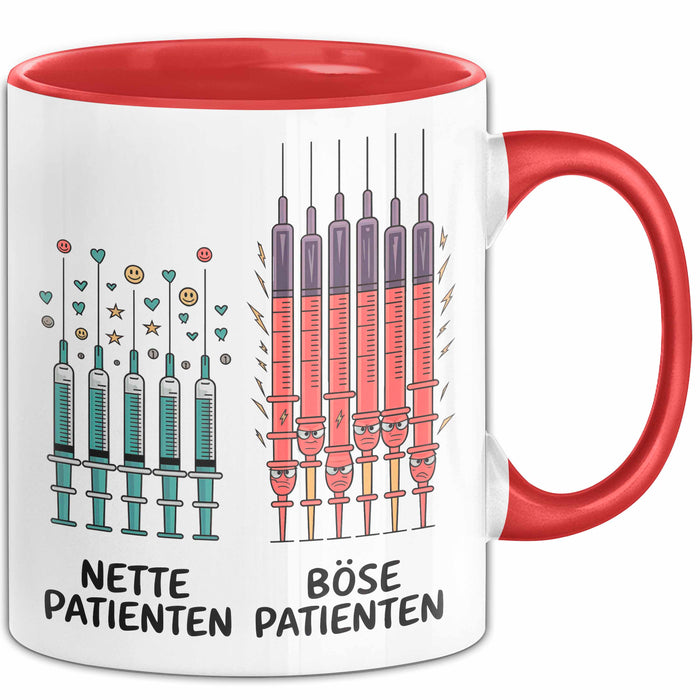 Pflegekraft Arzt Tasse Geschenkidee Nervige Patienten Rot Trendation