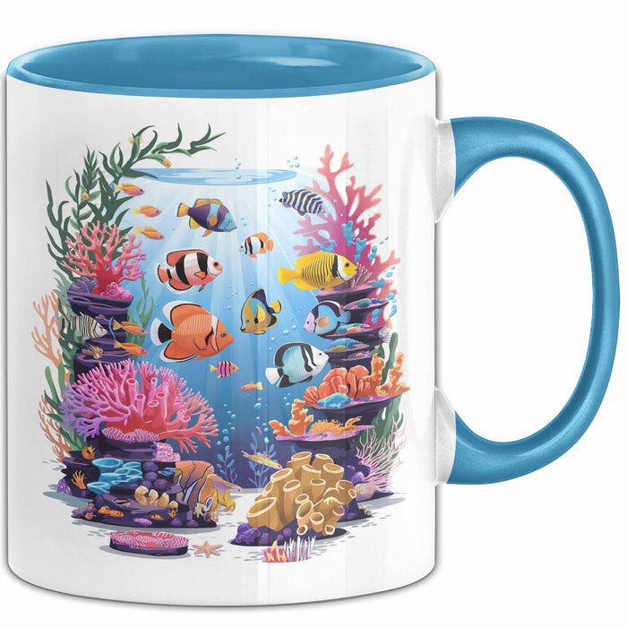 Aquarium Enthusiast Tasse Geschenkidee für Fischhalter Blau Trendation