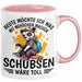 Lustige Tasse Waschbär Heute Möchte Ich Was Mit Menschen Machen Schubsen Wäre Toll Sarkasmus Ironier Humor Kaffee-Becher Rosa Trendation