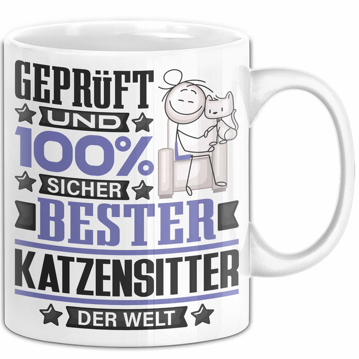 Katzensitter Geschenk Lustiger Spruch für Katzensitter Geschenkidee Bester Katzensitter Der Welt Weiß Trendation