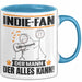 Indie-Fan Tasse Geschenk für Indie-Fan Der Mann Der Alles Kann Geschenkidee zum Geburtstag Blau Trendation