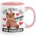 Kuschelbär Geschenk Tasse Teddy Halb Mensch Halb Bärchen Ich Bin Ein Märchen Kaffee-Becher Geschenkidee Rosa Trendation