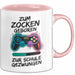 Gamer Gaming Liebhaber Tasse Geschenk Lustige Geschenkidee Spruch Zum Zocken Geboren Zur Schule Gezwungen Rosa Trendation