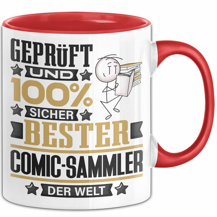 Comic-Sammler Geschenk Lustiger Spruch für Comic-Sammler Geschenkidee Bester Comic-Sammler Der Welt Rot Trendation