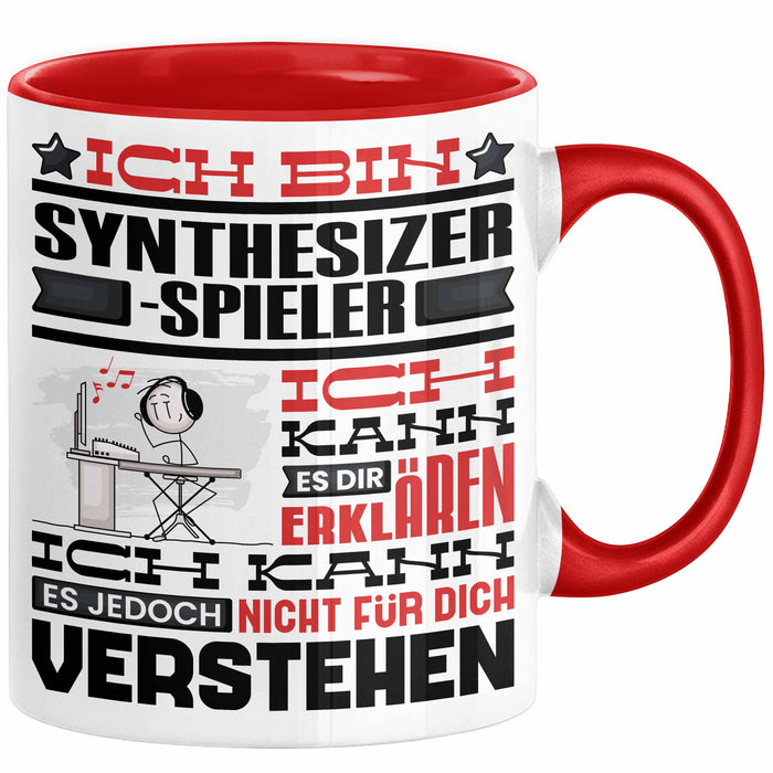 Synthesizer-Spieler Geschenk Tasse Lustige Geschenkdiee für einen Synthesizer-Spieler Geburtstag Ich Bin Synthesizer-Spieler Ich Kann Es Dir Erklären Aber Nicht Für Dich Verstehen Rot Trendation