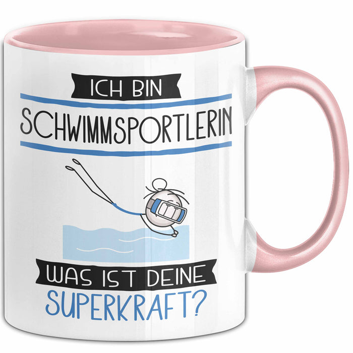 Schwimmsportlerin Geschenk Tasse Ich Bin Schwimmsportlerin Was Ist Deine Superkraft Geschenkidee Lustig Geburtstag Weihnachten Rosa Trendation